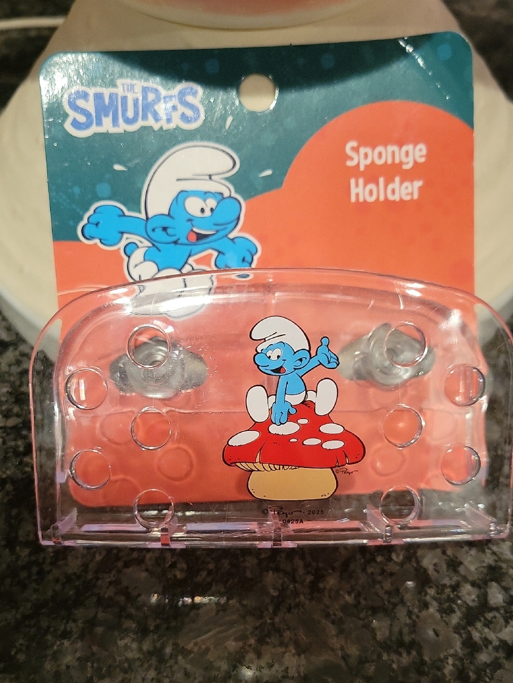 The Smurfs Clear Pink Sponge Holder